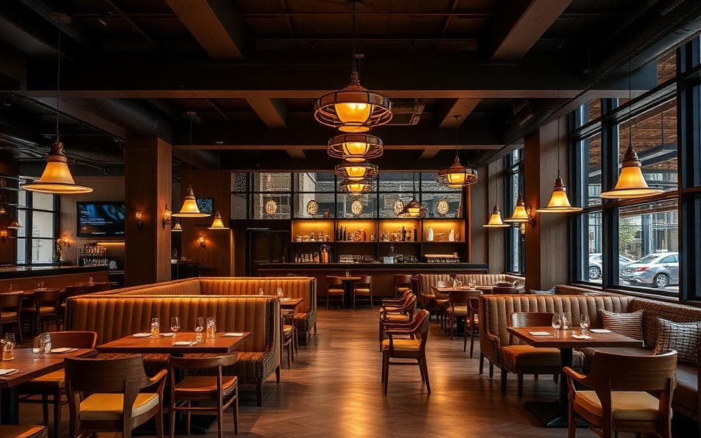 Custom dining and lounge furniture for hospitality project, made in USA